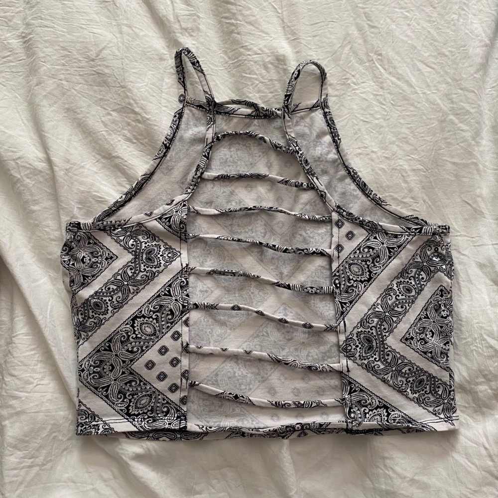 Cute Back High Neck Crop Top